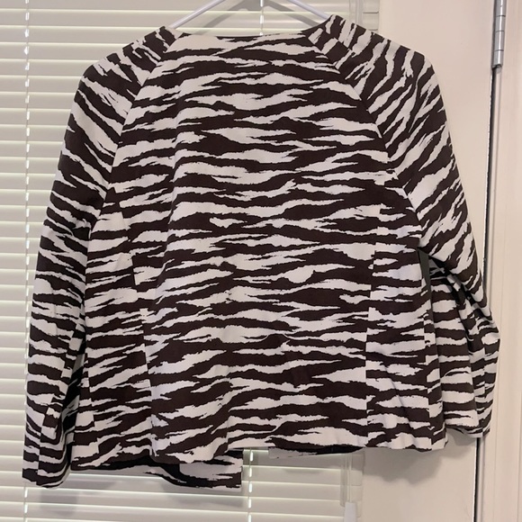 Anne Klein Women’s 10 Brown Zebra Print Jacket - Picture 5 of 6